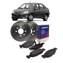 Kit Freio Disco Solido Pastilhas Dianteira Flex Pecas Genuinas Gm Prisma 2009 A 2012 Kit2497