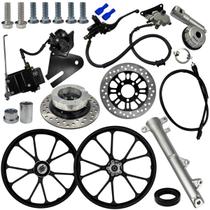 Kit Freio Duplo A Disco Cg150 Fan150 Titan150 2009 A 2013 Roda Modelo 2025 Sistema Freio Traseiro Pinça Garfo Canela Disco Freio