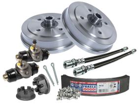Kit Freio Traseiro Fusca 4 Furos Tambor Cilindros Lona