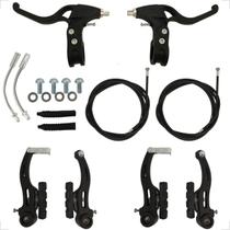 Kit Freio V-Brake Nylon Completo Manete Cabos Capa Conduite - Mons Bike