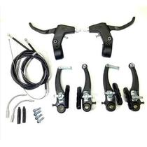 Kit Freio V-Brake Nylon Preto Completo para Bike Bicicleta