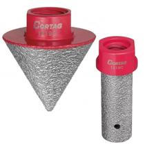 Kit Fresa Escariador Diamantada Cônica 5 a 35mm + Reta 20mm - Cortag