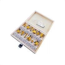 Kit Fresa Para Tupia Manual 6mm 12 Peças Estojo Madeira