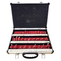 Kit Fresa Tupia 6mm 35 Peças Aço Duro + Maleta De Aluminio