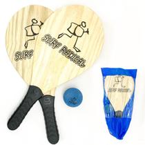Kit Frescobol com 2 Raquetes + Bola e Sacola para Transporte Jogo Praia