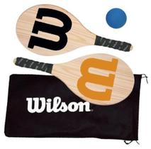 Kit Frescobol Logo Wilson 2 Raquetes + 1 Bola Original