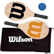 Kit Frescobol Logo Wilson 2 Raquetes + 1 Bola Original