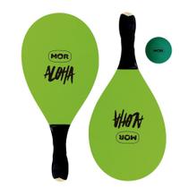 Kit Frescobol Mor Aloha De Madeira Revestida com 2 Raquetes e 1 Bola