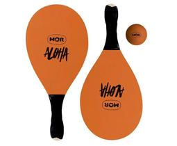 Kit Frescobol Mor Aloha De Madeira Revestida com 2 Raquetes e 1 Bola