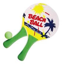 Kit Frescobol Par De Raquete Beach Tenis Bolinha Verão Praia esporte diversão