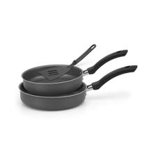 Kit Frigideira Antiaderente Reta Com Espátula - Cinza