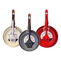 Kit Frigideira Cerâmica Indução Antiaderente 20 E 24cm com Espátula de silicone