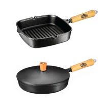 Kit Frigideira Com Tampa Ferro + Cook Grill - Panela Mineira