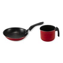 Kit Frigideira Francesa 22cm e Caneco 14cm Vermelho Linha Premium J4TECH Alumínio Antiaderente Teflon Ultra Resistente Kit Frigideira Francesa 22cm e Caneco 14cm Vermelho Linha Premium J4TECH Alumínio Antiaderente Teflon Ultra Resistente