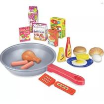 Kit Frigideira Gourmet Infantil Comida Com Acessórios 18 Pç