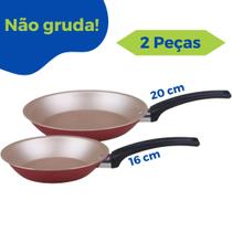 Kit Frigideira Jogo Conjunto Antiaderente 2 Peças Alumínio Panelux