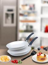 Kit Frigideiras Antiaderentes 18cm e 22cm Espátula Conjunto 2 Peças