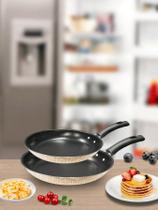 Kit Frigideiras Antiaderentes 18cm e 22cm Espátula Conjunto 2 Peças