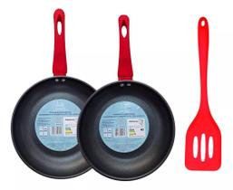 Kit Frigideiras Indução Gás Cerâmica Antiaderente + Espátula