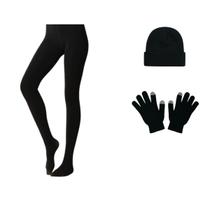 Kit frio inverno touca gorro+par de luvas touch+meia térmica