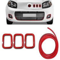 Kit Friso E Aplique Da Grade Vermelho Novo Uno 11 12 13 a 16 Kit Friso E Aplique Da Grade Vermelho Novo Uno 11 12 13 a 16