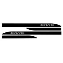 Kit Friso Lateral Honda Civic 2012 a 2016 Preto Cristal Sean Car