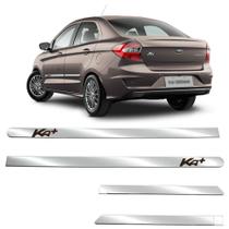 Kit Friso Lateral Personalizado Largo Cromado Ka + Sedan 2015 a 2020 4 Portas