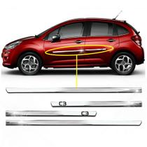 Kit Friso Lateral Personalizado Modelo Slim Inferior Cor Cromado C3 2013 a 2020 4 Portas