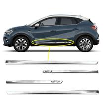 Kit Friso Lateral Personalizado Modelo Slim Inferior Cor Cromado Captur 2018 a 2020 4 Portas