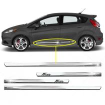 Kit Friso Lateral Personalizado Modelo Slim Inferior Cor Cromado Fiesta 2011 a 2019 4 Portas