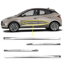 Kit Friso Lateral Personalizado Modelo Slim Inferior Cor Cromado Hb20 2013 a 2020 4 Portas