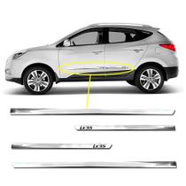 Kit Friso Lateral Personalizado Modelo Slim Inferior Cor Cromado Ix35 2010 a 2019 4 Portas