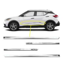 Kit Friso Lateral Personalizado Modelo Slim Inferior Cor Cromado Kicks 2016 a 2020 4 Portas