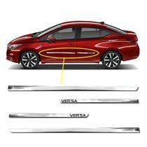 Kit Friso Lateral Personalizado Modelo Slim Inferior Cor Cromado Versa 2012 a 2020 4 Portas