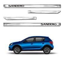 Kit Friso Lateral Personalizado Modelo X-Treme Cor Cromado Sandero 2014 a 2020 4 Portas