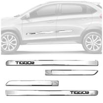 Kit Friso Lateral Personalizado Modelo X-Treme Cor Cromado Tiggo 2 2018 2019 2020 2021 4 Portas