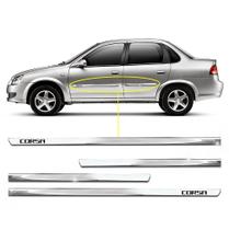 Kit Friso Lateral Personalizado Slim Cromado Corsa 2003 a 2012 4 Portas Kit Friso Lateral Personalizado Slim Cromado Corsa 2003 a 2012 4 Portas