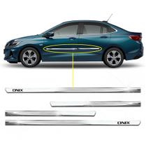 Kit Friso Lateral Personalizado Slim Cromado Onix 2012 a 2023 4 Portas Kit Friso Lateral Personalizado Slim Cromado Onix 2012 a 2023 4 Portas
