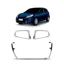Kit Friso para Renault Sandero 2012 2013 2014 Aro Cromado Kit Friso para Renault Sandero 2012 2013 2014 Aro Cromado