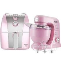 Kit Fritadeira Air Fryer BAFE53 5,5 Litros 1500W E Batedeira Planetária BBP700RS 4 Litros 700W Rosa