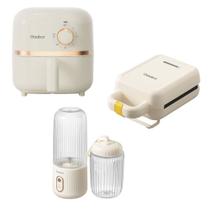 Kit Fritadeira Elétrica Air Fryer Branca + Sanduicheira Pocket Off White + Liquidificador Pocket Usb Gaabor - 220v Kit Fritadeira Elétrica Air Fryer Branca + Sanduicheira Pocket Off White + Liquidificador Pocket Usb Gaabor - 220v