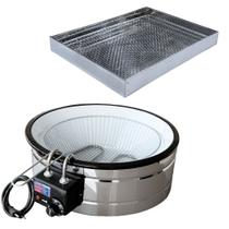 Kit Fritadeira Elétrica Industrial Tacho Redondo Esmaltado 10 Litros com Escorredor G Kit Fritadeira Elétrica Industrial Tacho Redondo Esmaltado 10 Litros com Escorredor G