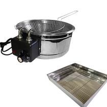 Kit Fritadeira Elétrica Tacho 5L Inox + Escorredor Óleo 110V Kit Fritadeira Elétrica Tacho 5L Inox + Escorredor Óleo 110V