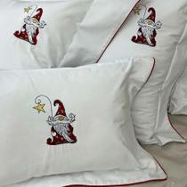 Kit Fronha 50x70cm com Almofada 200 Fios Natal Papai Noel 3 peças - Marken Fassi Kit Fronha 50x70cm com Almofada 200 Fios Natal Papai Noel 3 peças - Marken Fassi