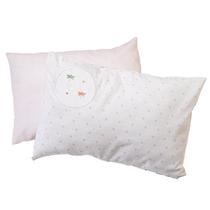 Kit Fronha Bordado Bebê 40x28cm 100% Algodão 150 fios c/ 2 unidades