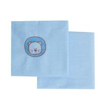 Kit Fronha Bordados 40x28Cm Azul Leão Com 2 Pçs Papi Kit Fronha Bordados 40x28Cm Azul Leão Com 2 Pçs Papi