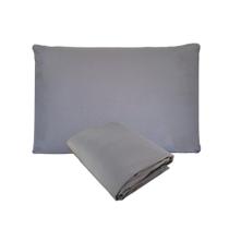 Kit Fronha e Lençol de Elástico Mini Cama Percal 200 Fios 100% Algodão Cinza Arrumadinho Enxovais Kit Fronha e Lençol de Elástico Mini Cama Percal 200 Fios 100% Algodão Cinza Arrumadinho Enxovais