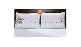 Kit Fronha Personalizada Casal Nome Bicicleta Kit Fronha Personalizada Casal Nome Bicicleta