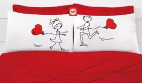Kit Fronhas Personalizadas Casal Coração Abraço Kit Fronhas Personalizadas Casal Coração Abraço