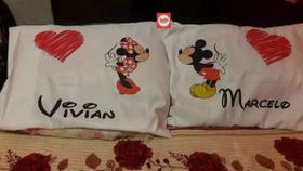 Kit Fronhas Personalizadas Casal Mickey Minnie